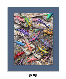 Geckos 3D Mini-Poster
