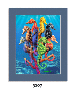 Seepferdchen 3D Mini-Poster
