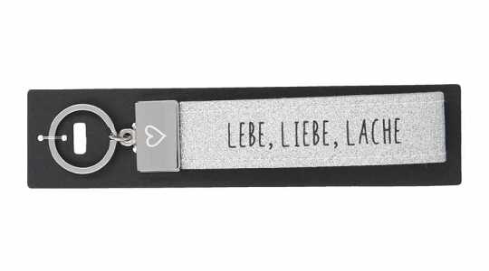 Glücksfilz Schlüsselband Lebe, Liebe, Lache