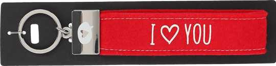 Glücksfilz Schlüsselband I love you
