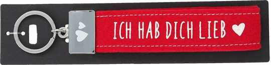 Glücksfilz Schlüsselband Ich hab dich lieb