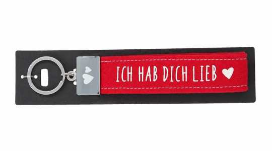 Glücksfilz Schlüsselband Ich hab dich lieb