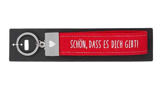 Glücksfilz Schlüsselband Schön, dass es dich gibt!