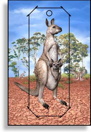 3D Grußkarte Känguru