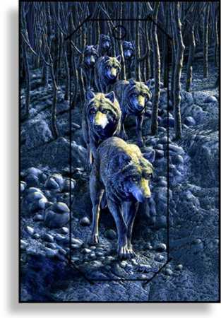 3D Grußkarte Wolfsrudel