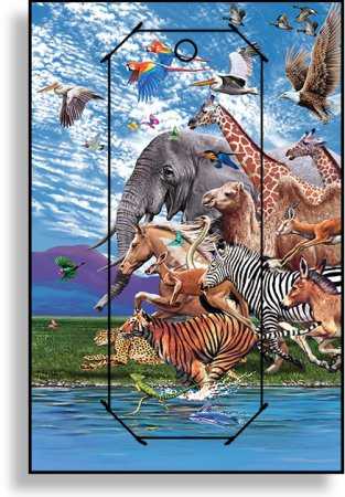 3D Grußkarte Tiere Wanderung