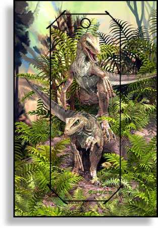 3D Grußkarte Raptoren