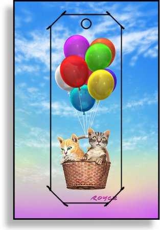 3D Grußkarte Katzen