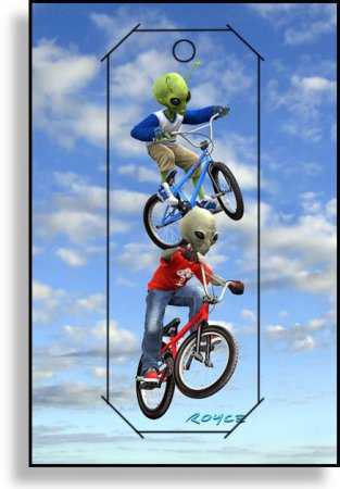 3D Grußkarte BMX Aliens