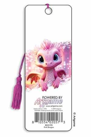 3D Lesezeichen Rosa Drache
