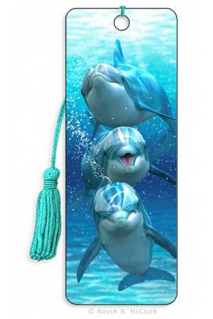 3D Lesezeichen Delphin Trio