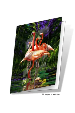 3D Grußkarte Flamingos