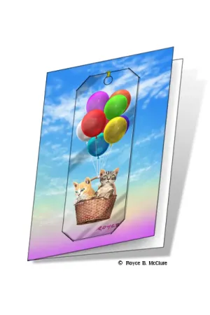 3D Grußkarte Katzen