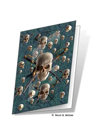 3D Grußkarte Totenkopf