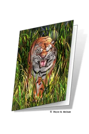 3D Grußkarte Tiger