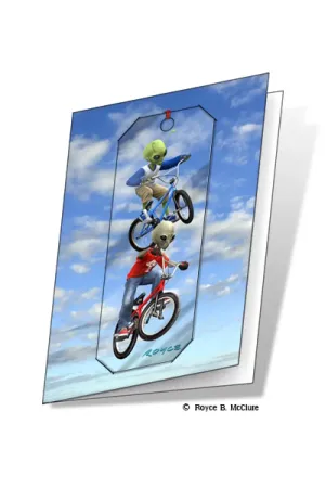 3D Grußkarte BMX Aliens
