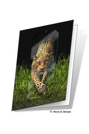 3D Grußkarte Leopard