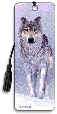 3D Lesezeichen Schneewolf