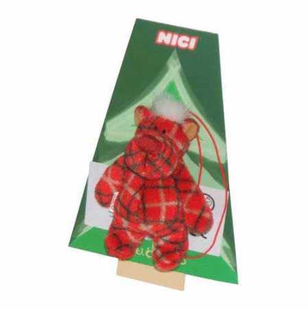 Nici Plüsch Bärchen Anhänger rot kariert