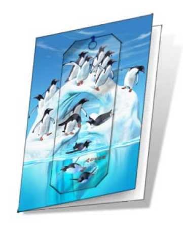 3D Grußkarte Pinguine