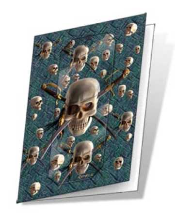3D Grußkarte Totenkopf