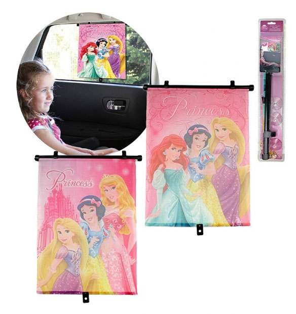 Princess Auto Sonnenblende 50 x 47 cm ✓ Befestigung des Rollos mit  Saugnäpfen ➤ universal für alle Autos einsetzbar, Disney