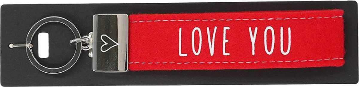 Glücksfilz Schlüsselband Love you