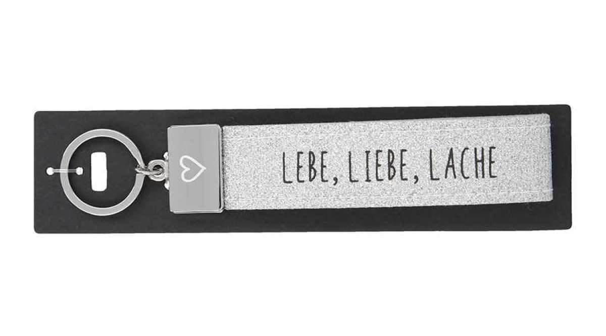 Glücksfilz Schlüsselband Lebe, Liebe, Lache