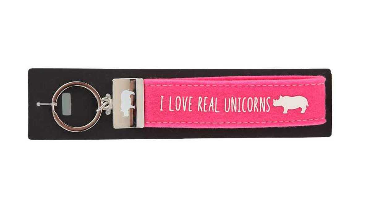 Glücksfilz Schlüsselband I love real unicorns
