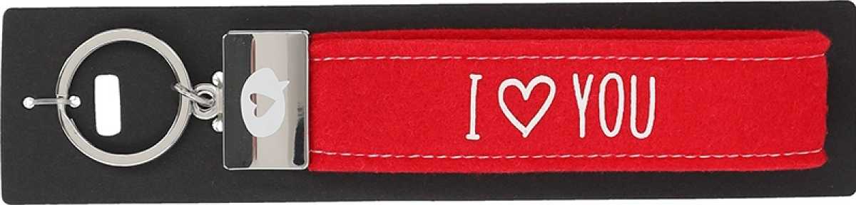 Glücksfilz Schlüsselband I love you