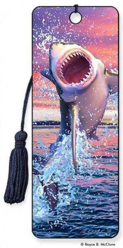 3D Lesezeichen Leaping Shark
