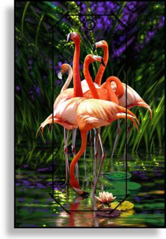 3D Grußkarte Flamingos