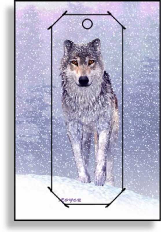 3D Grußkarte Schneewolf
