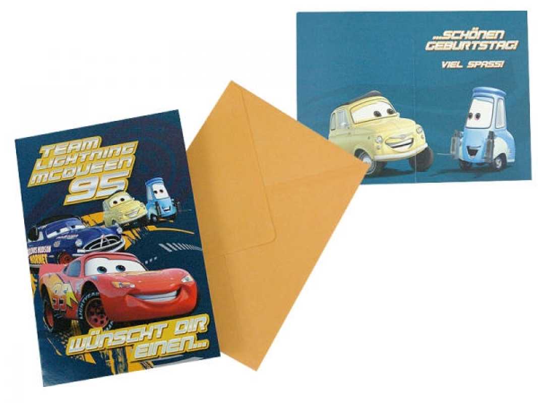 Geburtstagskarte Cars Team Lightning