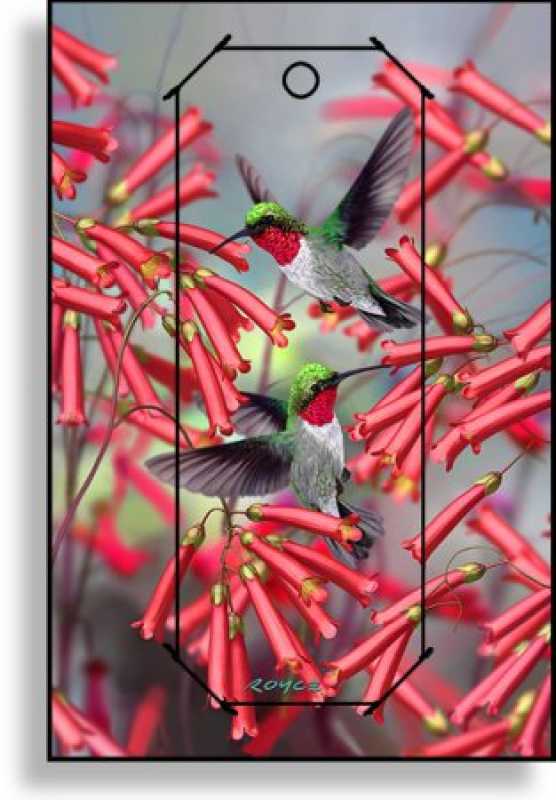 3D Grußkarte Kolibris