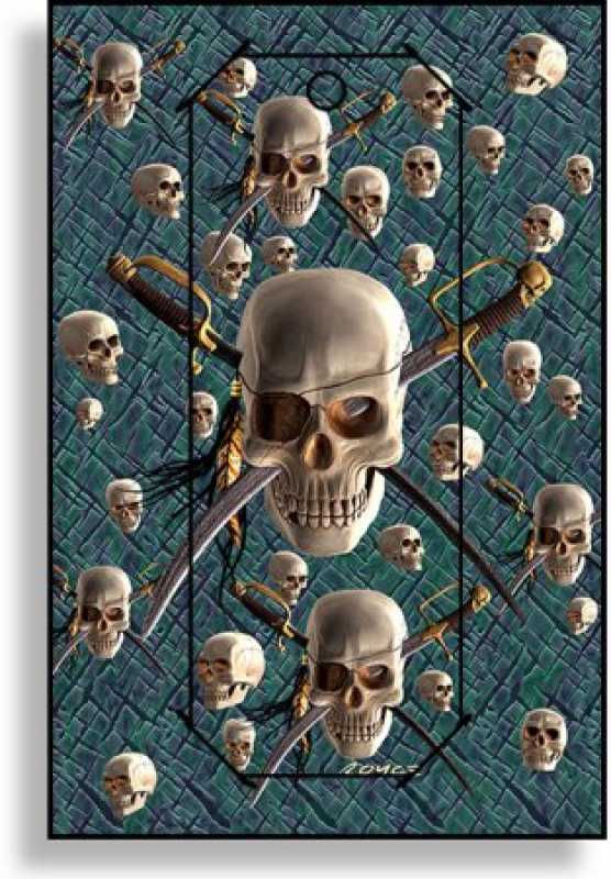 3D Grußkarte Totenkopf