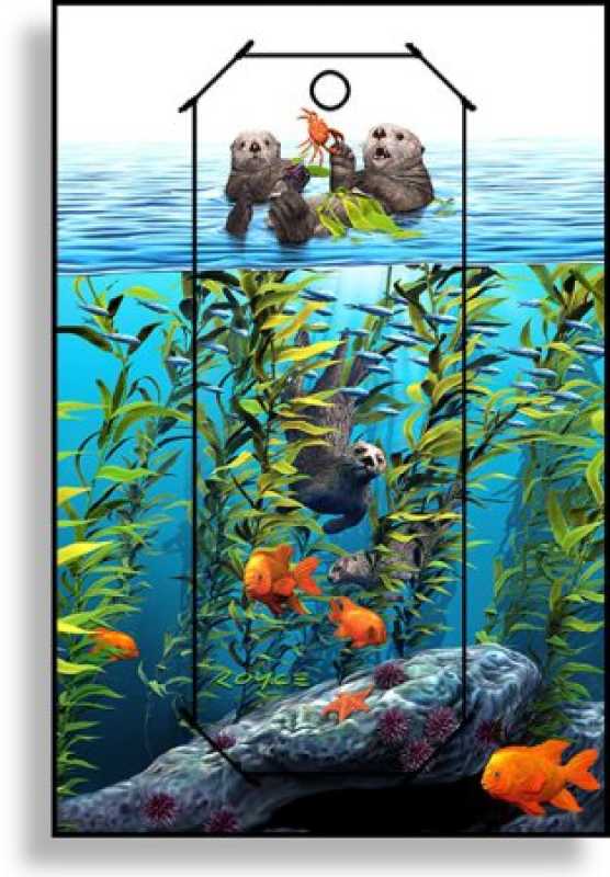 3D Grußkarte Seeotter