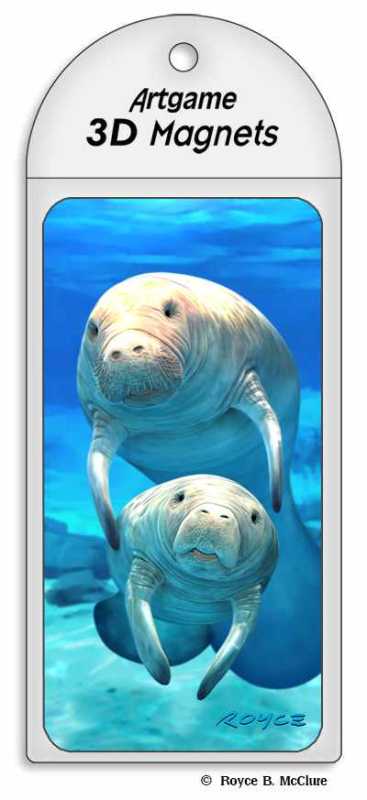 3D Magnet Blue Manatees