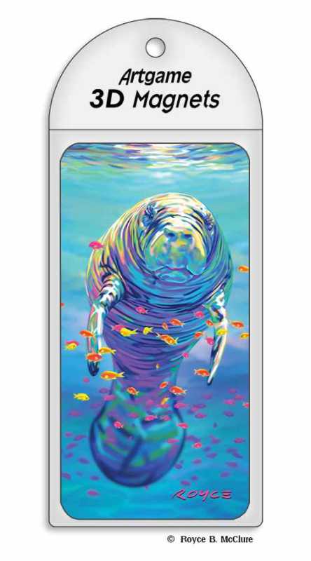 3D Magnet Painted Manatee