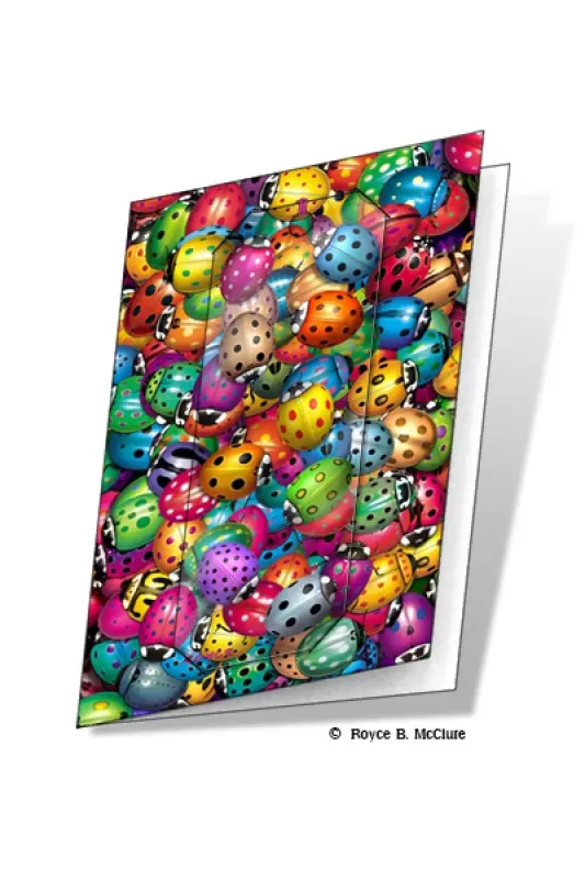 3D Grußkarte Bunte Käfer