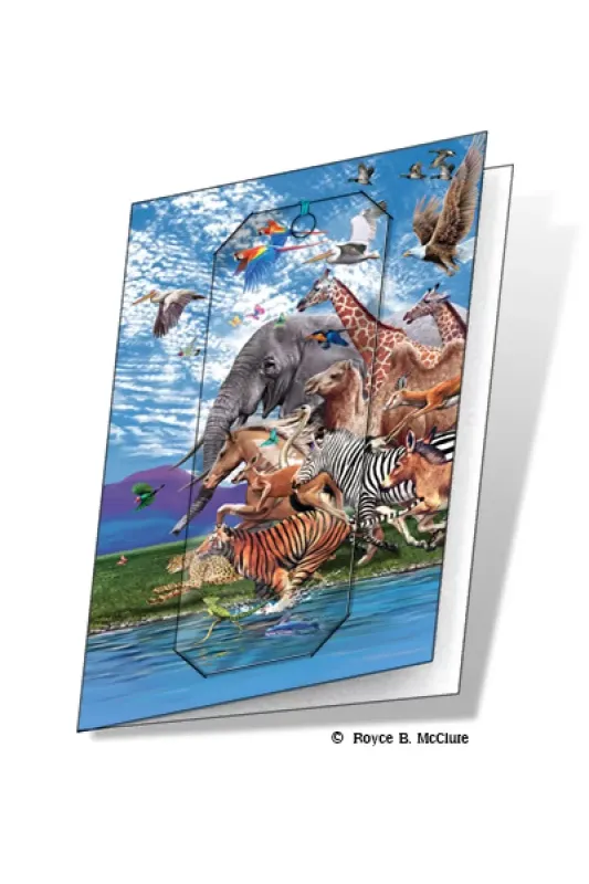 3D Grußkarte Tiere Wanderung