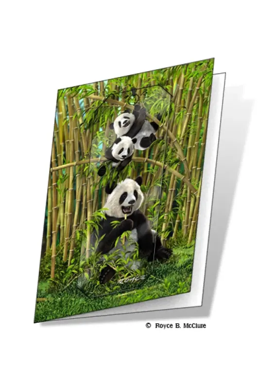 3D Grußkarte Pandas