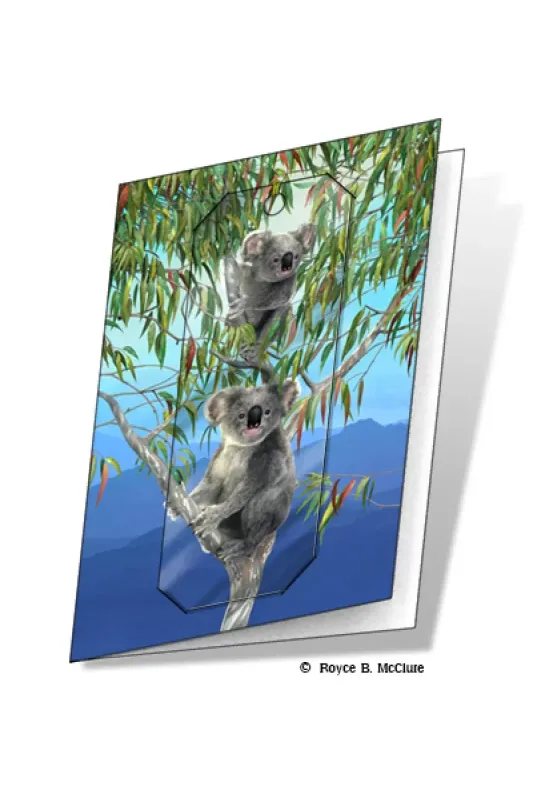 3D Grußkarte Koalas