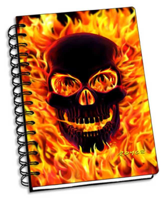 Totenkopf in Flammen
