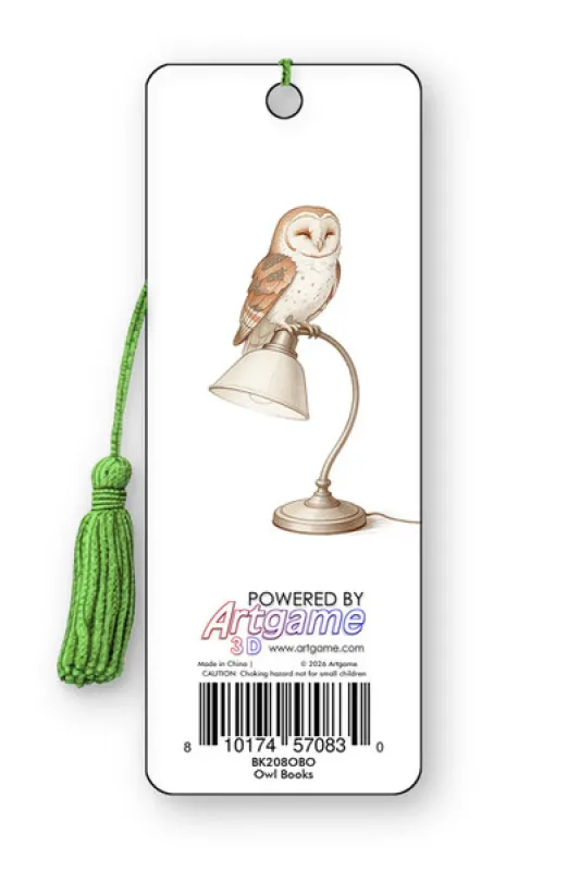 3D Lesezeichen Owl Books Back