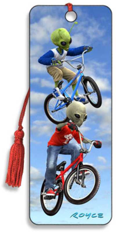 3D Lesezeichen Grey vs Green BMX