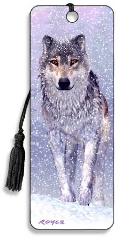 3D Lesezeichen Schneewolf