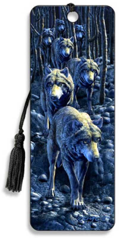 3D Lesezeichen Wolfsrudel