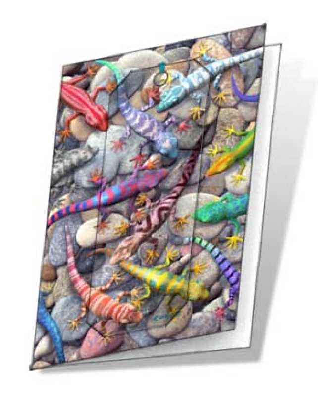 3D Grußkarte Salamander