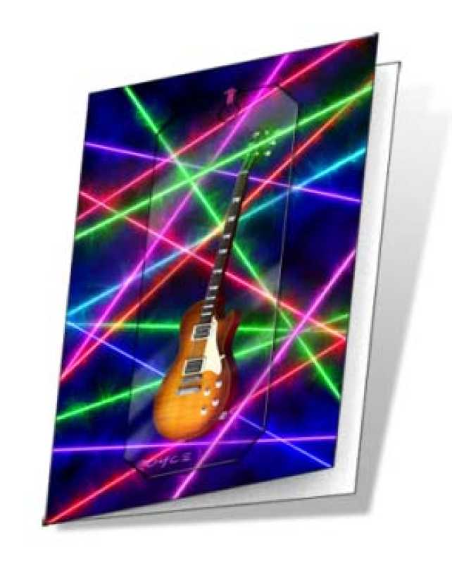 3D Grußkarte Gitarren